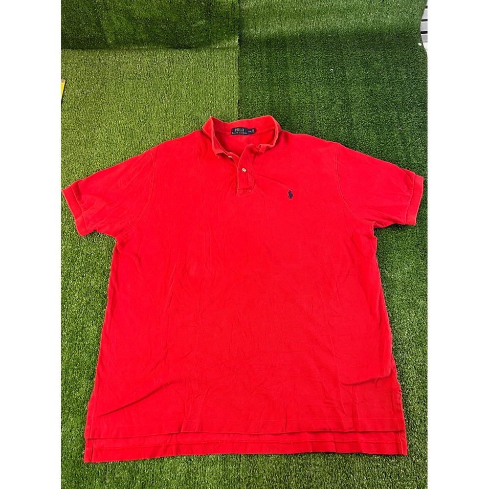 Polo Ralph Lauren Mens XXL Red Cotton Pique Short Sleeve Classic Pony Polo Shirt